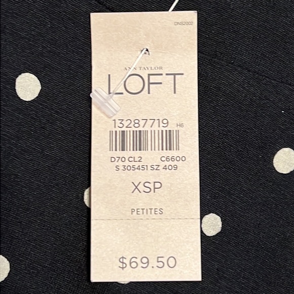 NEW LOFT Sleeveless Polka Dot Jersey Knit Dress XS Petite - Picture 12 of 12